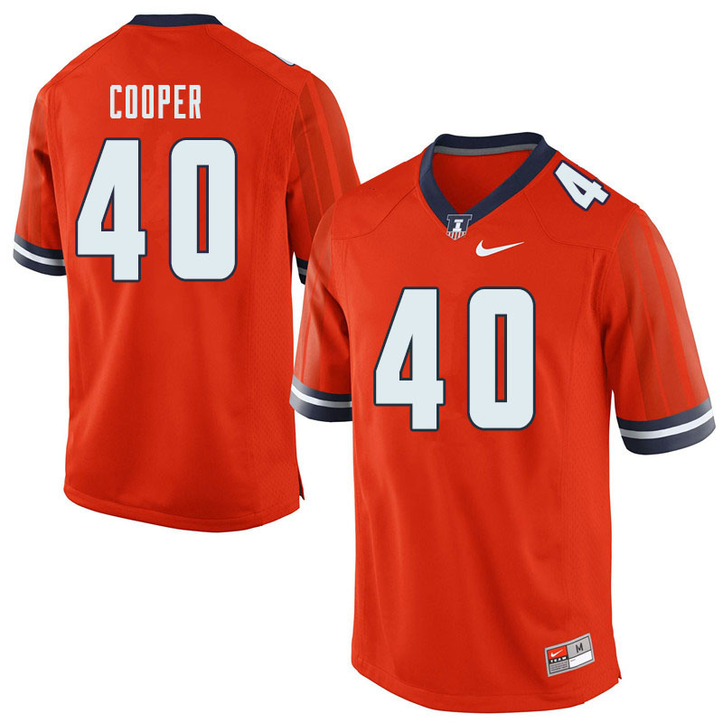 Men #40 Shammond Cooper Illinois Fighting Illini College Football Jerseys Sale-Orange